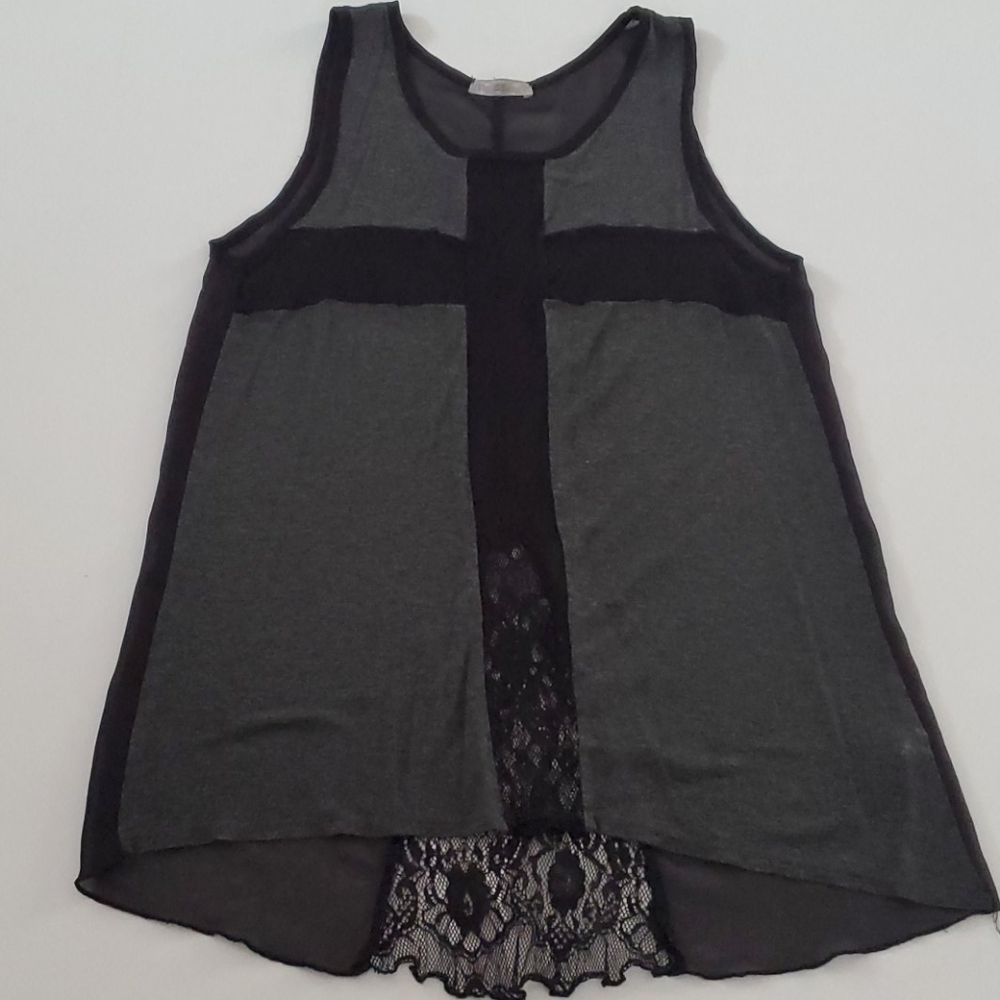 ISSI Black and grey sheer tank